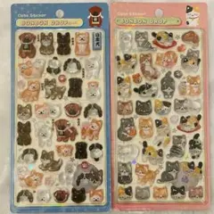 【正規品】　和犬　和猫　ボンボンドロップシール　2点セット　和柄　新作