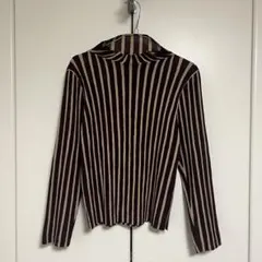 イッセイミヤケ WHITE LABEL ベロア プリーツ カットソー ブラック3