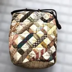 はるえ様　パッチワークデザイン ハンドバッグ 円柱型