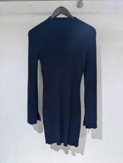 SLY ブラック リブニット ロングワンピース