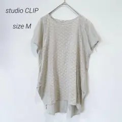 スタジオクリップ 半袖 花柄レース Tシャツ カットソー トップス M シンプルのサムネイル