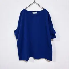 新品　alotta アロッタ　フリル袖Ｔシャツブラウス　ブルー　Mサイズのサムネイル