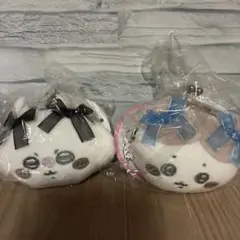 【新品タグ付き】ちいかわ　ミニがま口ポーチ　リボン　ハチワレ　モモンガ2点セット