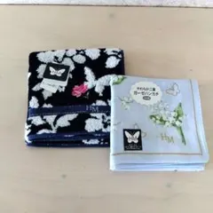 ハナエモリ ＊ タオルハンカチ▪ガーゼハンカチ2枚セット