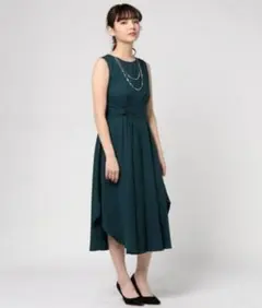 Dorry doll ウェストツイストギャザー入りセミロング丈ワンピース