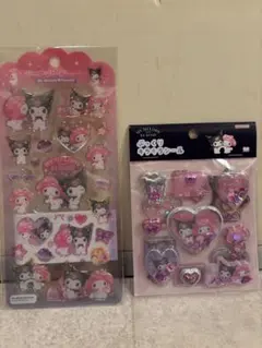 ぷっくりキラキラシール マイメロクロミ　2シートセット＋ぷっくりシール