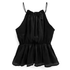 ホルターネックオーガンジーペプラムトップス[ac2397]