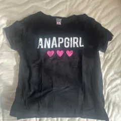ANAPGIRL 黒 Tシャツ ハートプリント　サイズS