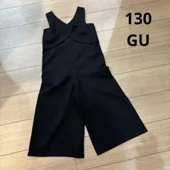 GU キッズ　サロペット　黒　ブラック　130 オーバーオール