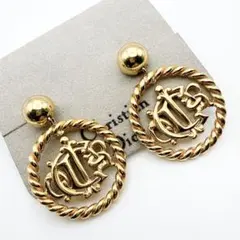 2948-2 希少美品✨Dior　ピアス　旧ロゴ　CD ロゴ　希少　刻印