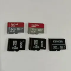 SanDisk Ultra & KIOXIA 32GB MicroSDカード5枚