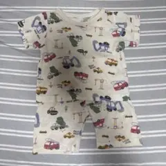 ベビーパジャマ 80cm 車柄 半袖ショートパンツ