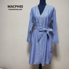 マカフィー トゥモローランド デニムトップス ショート丈 七分袖レース 