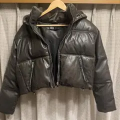 ZARA ブラック フード付きダウン