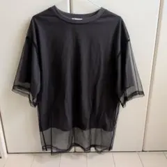 最終お値下げ！JaVa チュール重ね半袖Tシャツ ブラック　XL