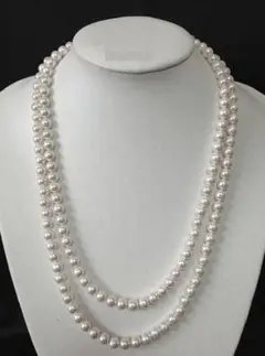 人気ＮＯ１照り花珠級　貝パールロングネックレス８mm / １５０cm エンドレス