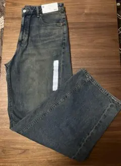 新品未使用　GU バレルレッグジーンズ　丈長め　股下78.5cm デニム　XL