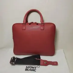 美品 モンブラン サルトリアル 2way サフィアーノ ビジネスバッグ レッド