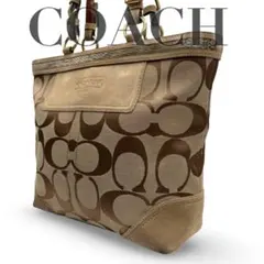 COACH ジャガード スエード シグネチャー トートバッグ 10146 - メルカリ