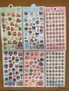 たまごっち6枚セット　立体シール硬いシール