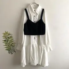 A842 Hudson honey ビスチェ付きチュニック　裾バルーン　L