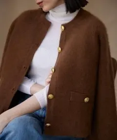 anuans ウールフィットリブタートルプルオーバー （IVORY）