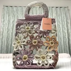 【新品、レア商品】♡Casselini キャセリーニ　花飾り付きかごバッグ♡のサムネイル