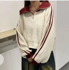 ニット セーター WEGO/ハーフジップニットプルオーバー レディース