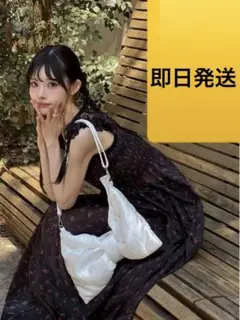 フリルショルダー花柄オーガンジーふれあワンピース　dk1409