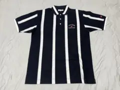 【新品/タグ付】Cutter&Buck ネイビー ストライプ ポロシャツ
