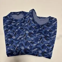 美品　青系迷彩柄 長袖カットソー　 2枚セット　メンズ　Lサイズ