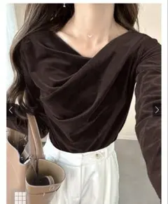 GRL ベロアドレープトップス