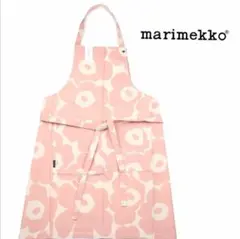 新品未使用　marimekko　エプロン　ウニッコ（ピーチ×コットン）マリメッコ