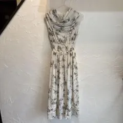 FRAY I.D 【インナー付】ドレープネックシャーリングプリントワンピース