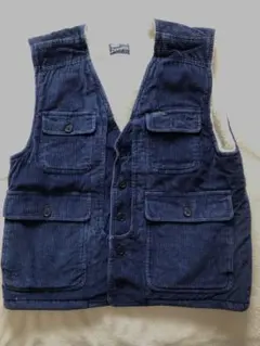 メンズ　コーデュロイ ボアベスト LL ネイビー