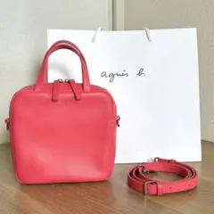 美品‼︎★アニエスベー ナオミ スクエア 2way ミニショルダーバッグ 赤のサムネイル