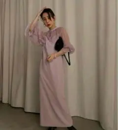 完売品✨️AMERI DONUTS SLEEVE DRESS パープル Sサイズ Ameri（アメリ）の「DONUTS SLEEVE DRESS（ワンピース）」 - WEAR