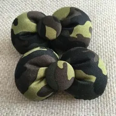 迷彩♡カモフラ柄♡コメントで二個450円に！丸型リボンゴム♡