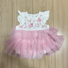 誕生日 1歳 ひなまつり ピンク フリル ドレス ロンパース 花柄 70 80