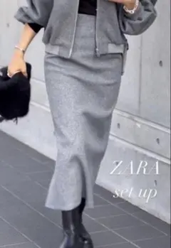 ZARA プラッシュジャージー ペンシルスカートS