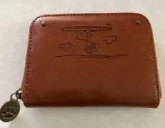 スヌーピー レザーコインケース ブラウン