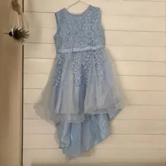 ライトブルー ハイローヘムドレス　150cm 発表会