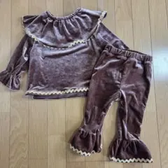 バースデイ、nennen、ベロアカットソー、フレアパンツ、セットアップ