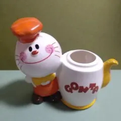 水森亜土　ゴンタ　　 陶器製 ペン立て 小物入れ　昭和レトロ
