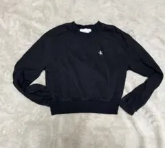 CK ブラック クロップドスウェット