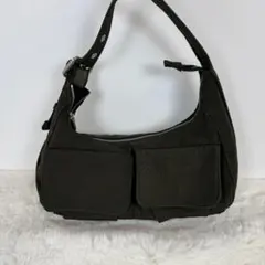ZARA　ダブルポケットホーボーバッグ　ショルダー　ハンドバッグ　カーキ