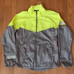 NIKE RUNNING ウインドブレーカー Sサイズ ネオンイエロー×グレー
