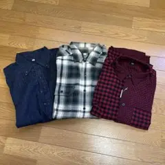 ネルシャツ シャツまとめ売り　長袖3枚　Mサイズ