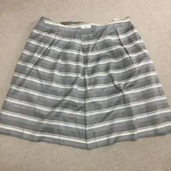 美品！大きいサイズ　フレアスカート　ひざ丈　軽くて涼しい　総裏地付き　ボーダー柄