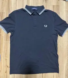 FRED PERRY ポロシャツ ブラック ホワイトライン - メルカリ